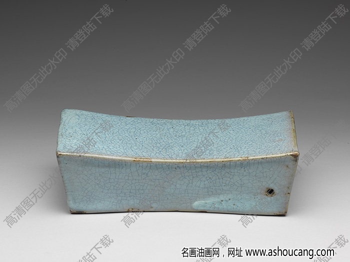 元 鈞窯天藍(lán)長方枕 高清大圖下載