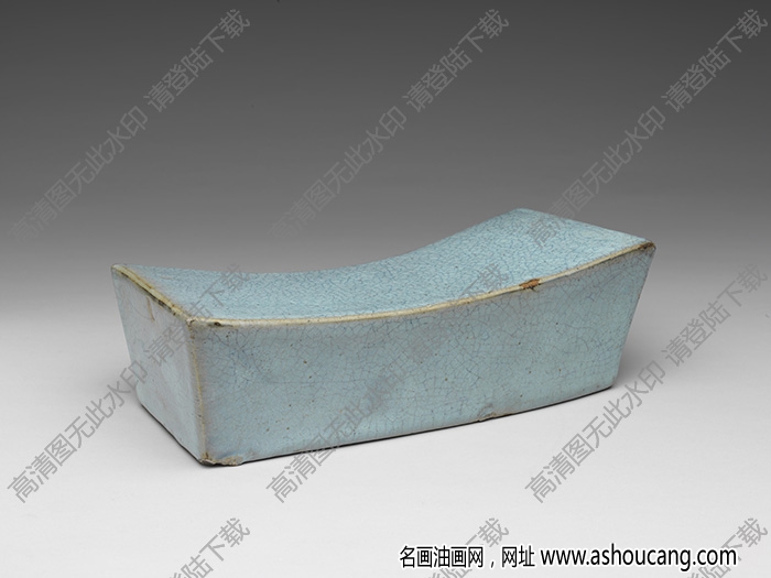 元 鈞窯天藍(lán)長方枕 高清大圖下載
