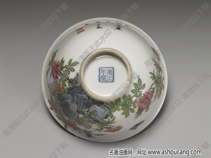 清雍正 琺瑯彩瓷萬壽圖碗 高清大圖下載