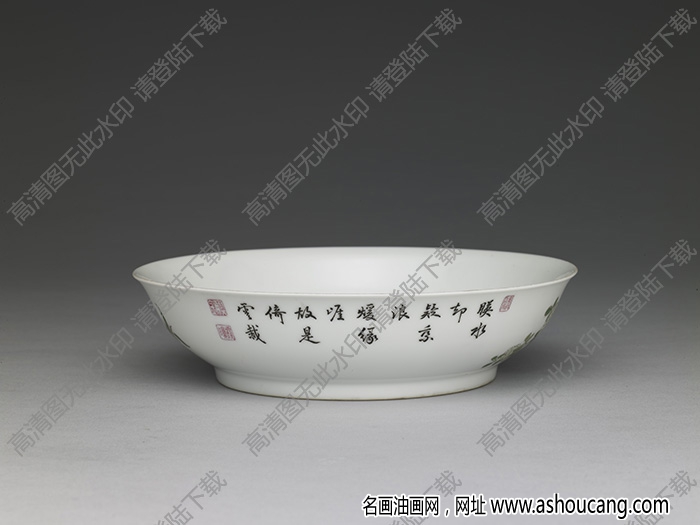 清雍正 琺瑯彩瓷海棠繡球花盤(pán) 高清大圖下載