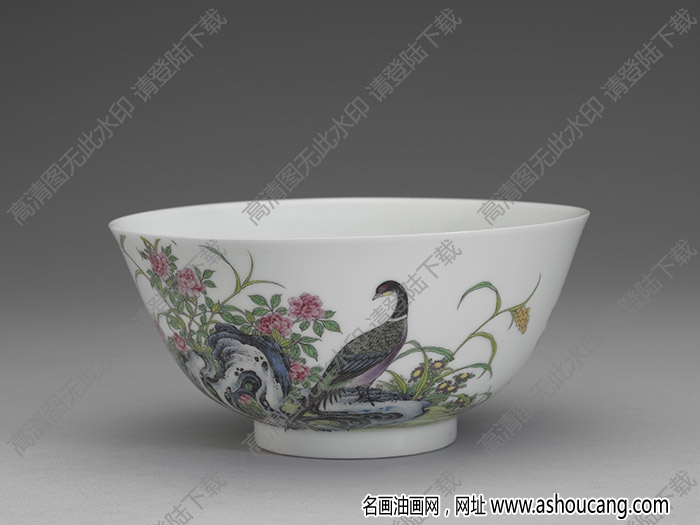清雍正 琺瑯彩瓷久安長(zhǎng)治碗 高清大圖下載