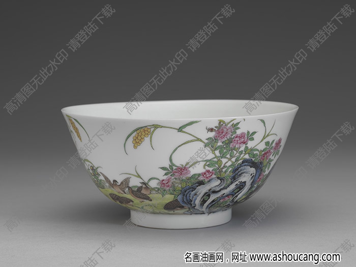 清雍正 琺瑯彩瓷久安長(zhǎng)治碗 高清大圖下載