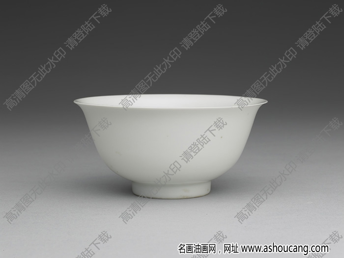 明永樂(lè) 甜白暗花雙龍紋茶鐘 高清大圖下載