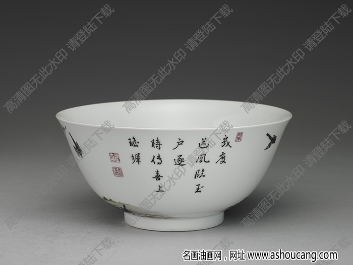 清雍正 琺瑯彩瓷茶梅十二喜碗 高清大圖下載