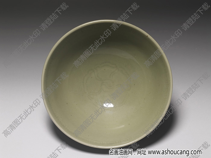 明永樂-宣德 龍泉窯青瓷劃花蓮瓣碗 高清大圖下載