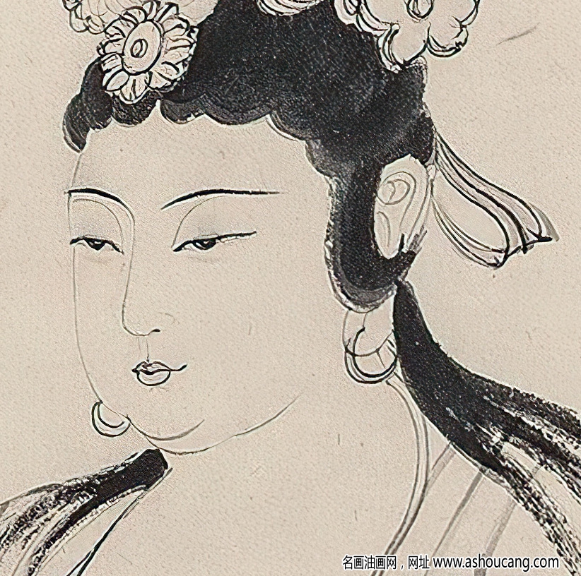 張大千國畫_觀音菩薩像_高清大圖下載