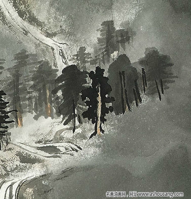 張大千的畫_溪山過雨圖_八十一歲時(shí)作_高清大圖下載