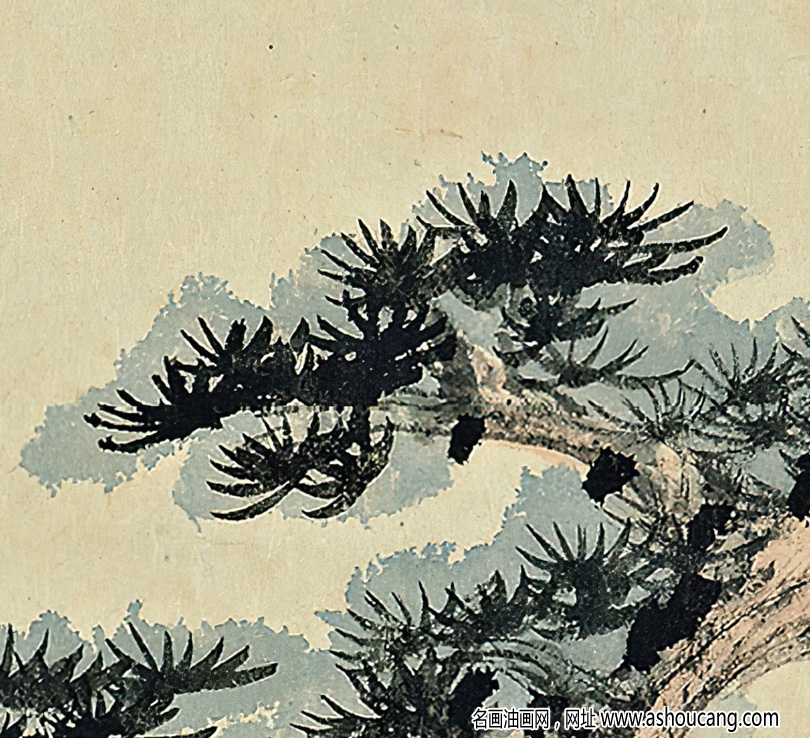 張大千作品_坐看云起時(shí)_高士觀山圖_高清國畫下載