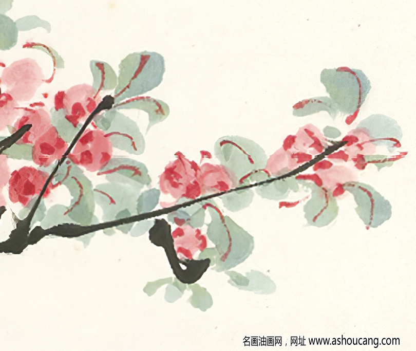 張大千作品_紅梅圖_偶然乘興偶然來_高清國畫下載